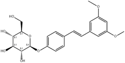 Trans-3,5-dimethoxystilbene-4'-O-β-D-glucopyranoside structure