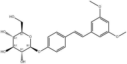 Trans-3,5-dimethoxystilbene-4'-O-β-D-glucopyranoside structure